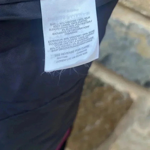 J Crew Collection Grosgrain-trimmed Navy double-breasted velvet blazer size 000 - Picture 7 of 11